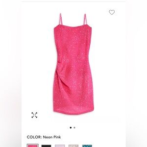 Neon Pink Sequin Dress